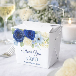 Blaue Rosen, Anemone und weiße Rosen Florale Hochz Geschenkschachtel