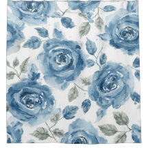 Blaue Rosen Aquarell Botanische Blüten Floral