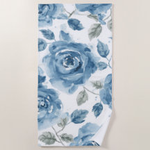 Blaue Rosen Aquarell Botanische Blüten Floral