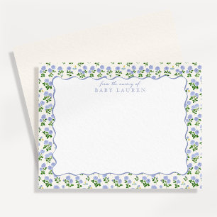 Blaue Rosen Cottagecore-Nachrichtenkarte für das K Einladung