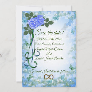 Blaue Rosen elegant Einladung