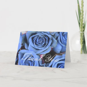 Blaue Rosen Florales Dankeschön Dankeskarte