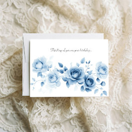 Blaue Rosen im Vintage-Blumendesign Karte