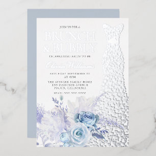 Blaue Rosen Junggesellinnen-Abschieds-Brunchen & P Folieneinladung