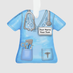 Blaue Rosen Krankenpfleger medizinische Arbeitskle Ornament