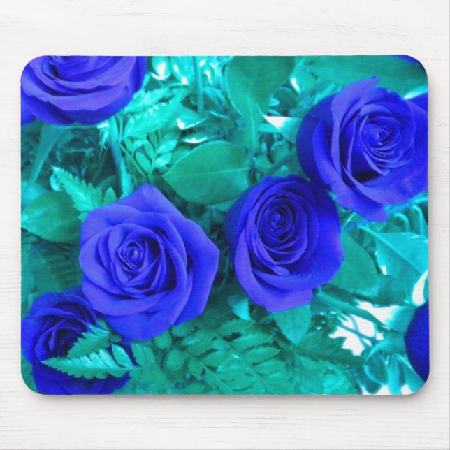 Blaue Rosen-Mauspad Mousepad (Vorne)