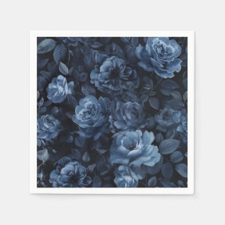 Blaue Rosen Moody Floral Serviette