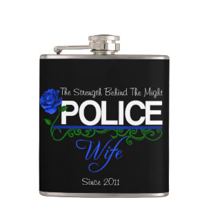 Blaue Rosen-Polizei-Ehefraugewohnheit Flasche Flachmann