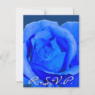 Blaue Rosen-RSVP-Personalisierte Rosenkarten Einladung