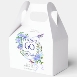 Blaue Rosen-Schleife 60. Geburtstag Geschenkschachtel