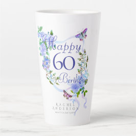 Blaue Rosen-Schleife 60. Geburtstag Milchtasse