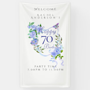 Blaue Rosen-Schleife 70. Geburtstag Banner