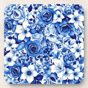 blaue Rosen-Symphonie-Untersetzer Getränkeuntersetzer