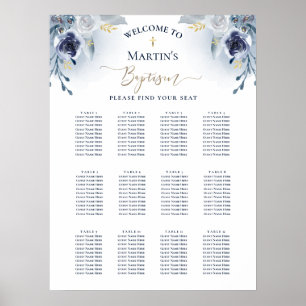 blaue Rosen Tauf Sitzordnung Poster