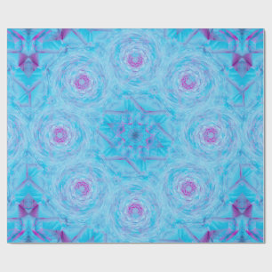 Blaue Rosenbrosche Geschenkpapier
