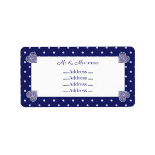 Blaue Rosette Adressaufkleber