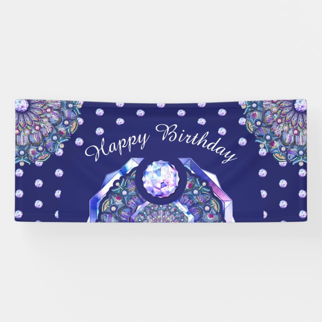 Blaue Rosette Banner (Horizontal)