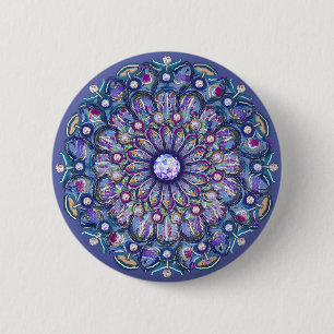 blaue Rosette Button