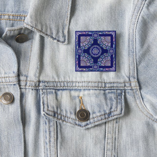 blaue Rosette Button (Beispiel)