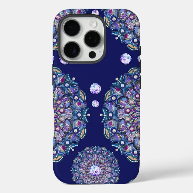 Blaue Rosette Case-Mate iPhone Hülle (Rückseite)