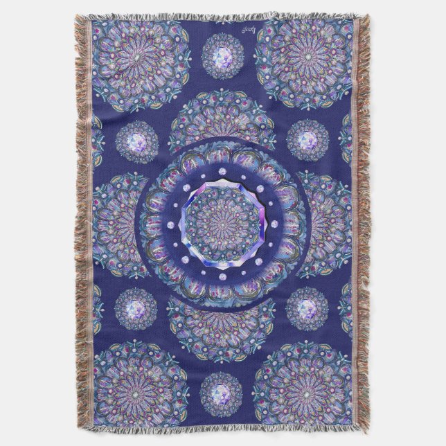 blaue Rosette Decke (Vorderseite Vertikal)
