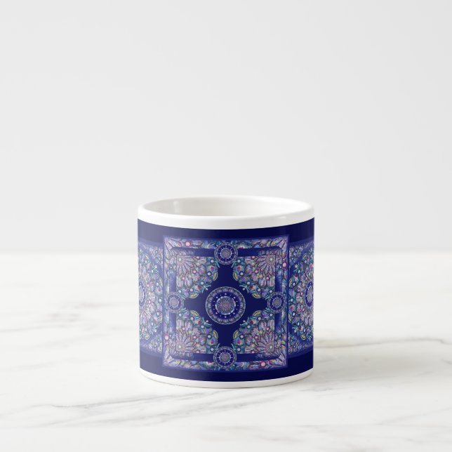 Blaue Rosette Espressotasse (Vorderseite)