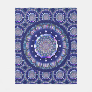 Blaue Rosette Fleecedecke