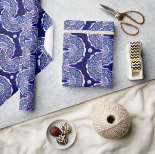 Blaue Rosette Geschenkpapier