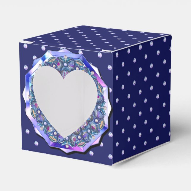 Blaue Rosette Geschenkschachtel (Vorderseite)