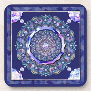 Blaue Rosette Getränkeuntersetzer