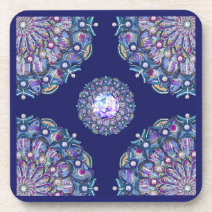 Blaue Rosette Getränkeuntersetzer