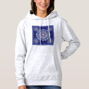 Blaue Rosette Hoodie