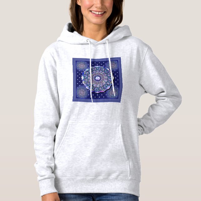 Blaue Rosette Hoodie (Vorderseite)
