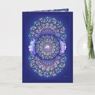 Blaue Rosette Karte