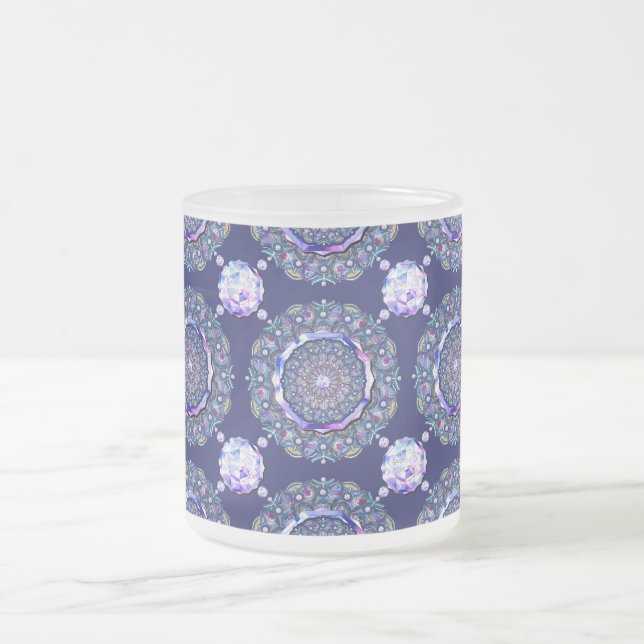 Blaue Rosette Mattglastasse (Mittel)