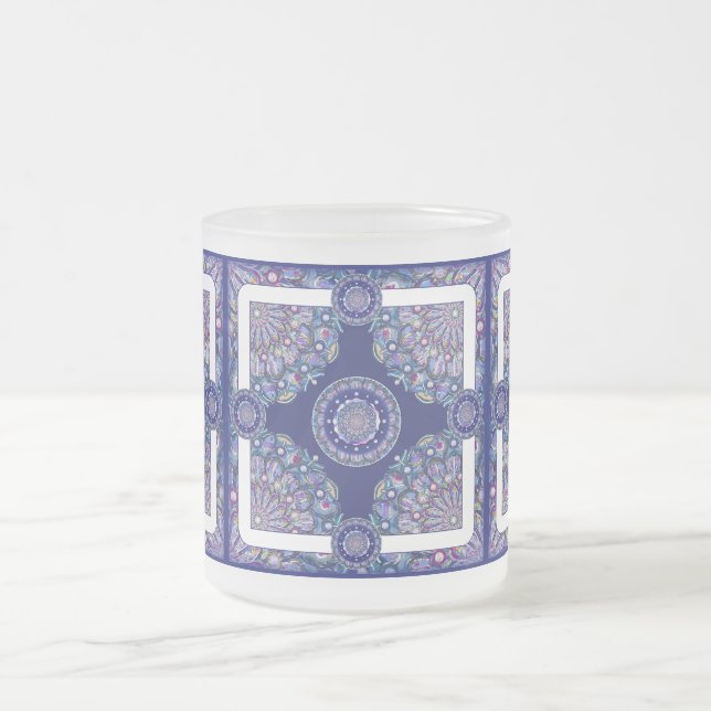 Blaue Rosette Mattglastasse (Mittel)