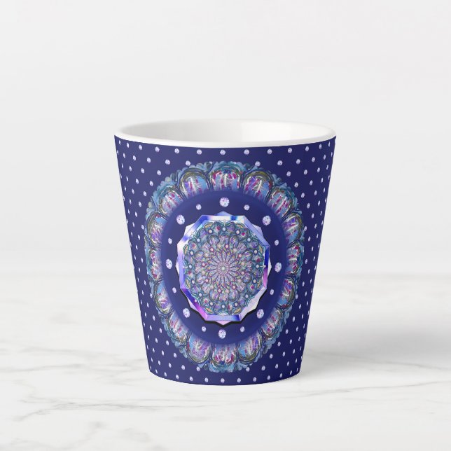 Blaue Rosette Milchtasse (Vorderseite)
