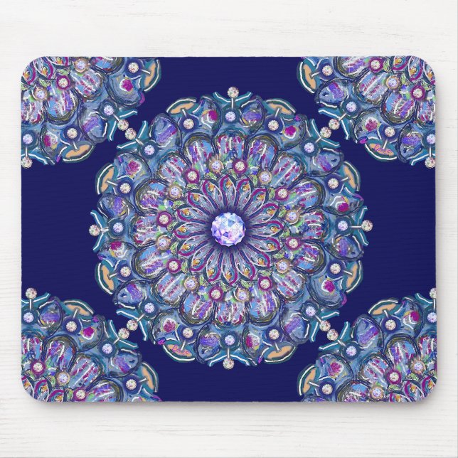 Blaue Rosette Mousepad (Vorne)