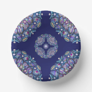 Blaue Rosette Pappteller