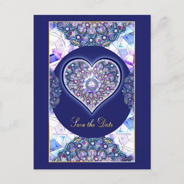 Blaue Rosette Postkarte (Vorderseite)