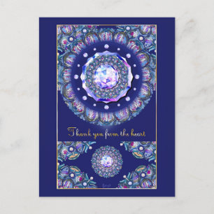 Blaue Rosette Postkarte