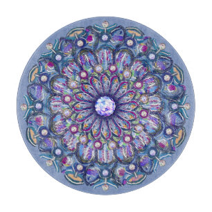 Blaue Rosette Schneidebrett