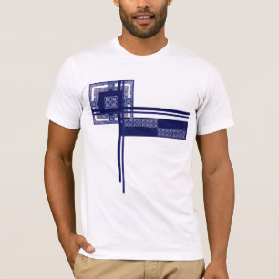 Blaue Rosette T-Shirt
