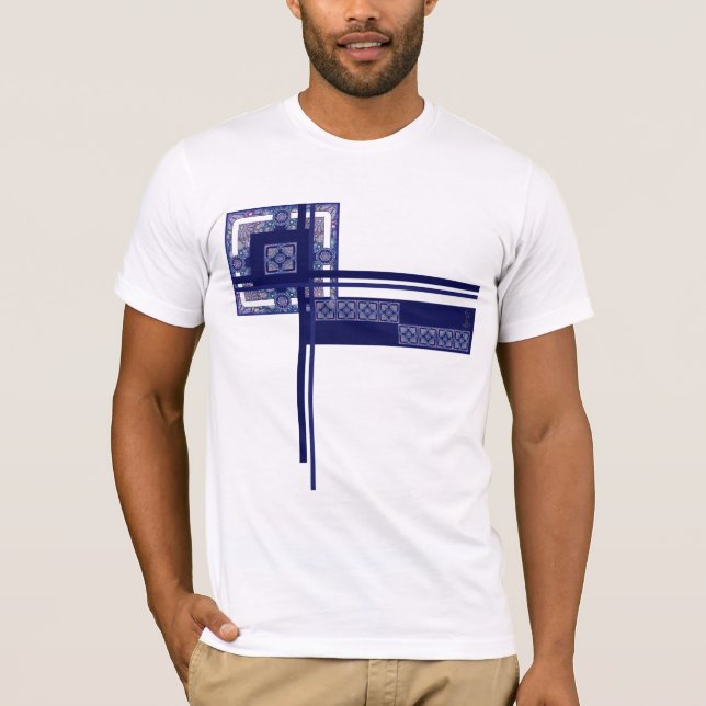 Blaue Rosette T-Shirt (Vorderseite)