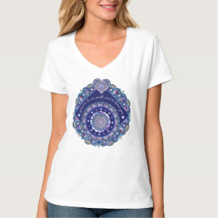 Blaue Rosette T-Shirt