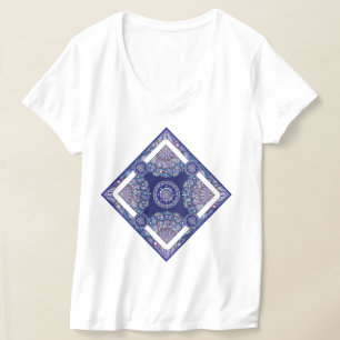 Blaue Rosette T-Shirt