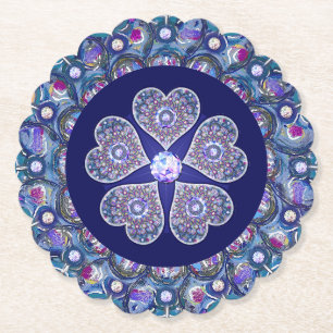 Blaue Rosette Untersetzer