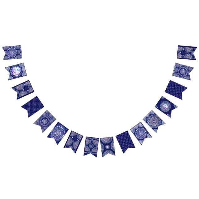 Blaue Rosette Wimpelkette (Alle)
