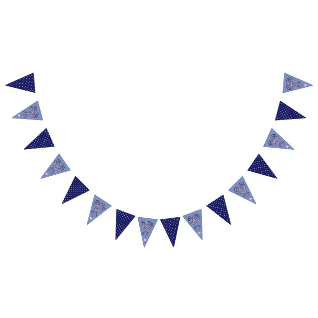 Blaue Rosette Wimpelkette (Alle)