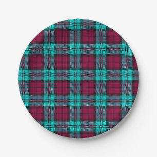 Blaue rote Campbell-Tartan Blackwatch Karo Pappteller
